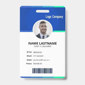 Modern ID Identification Card Photo Badge