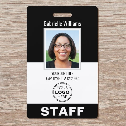 Modern ID Photo Security Personeel Pass Black Cust Badge