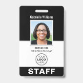 Modern ID Photo Security Personeel Pass Black Cust Badge (Voorzijde)