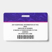 Modern Identification card Badge (Back)