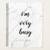 Modern "Ik heb het erg druk" Marble Stone geperson Planner (Voorkant)