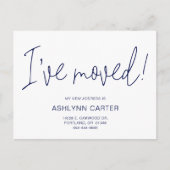 Modern ik heb New Home Navy Blue verplaatst Aankondigingskaart (Voorkant)