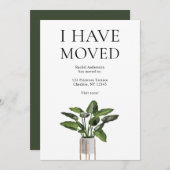 Modern ik heb Potted Plant Change of Address verpl Aankondiging (Voorkant / Achterkant)
