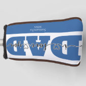 Modern "Ik hou van je, papa" Quote blauw Golfheadcover (Voorkant)