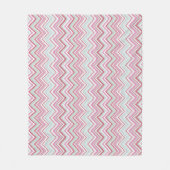 Modern Ikat Chevron Stripe Abstract Roze Groen Fleece Deken (Voorkant)