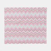 Modern Ikat Chevron Stripe Abstract Roze Groen Fleece Deken (Voorkant (Horizontaal))