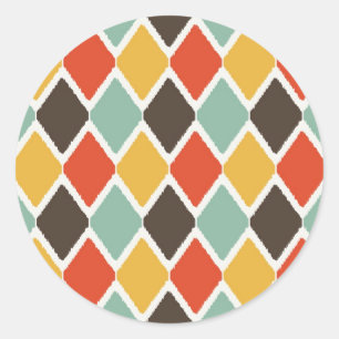 Modern ikat tribal mode patroon ronde sticker