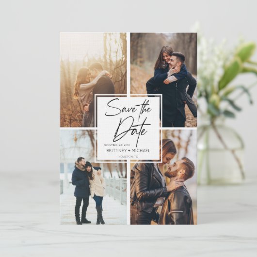 Modern Image Collage Save The Date (Debout devant)