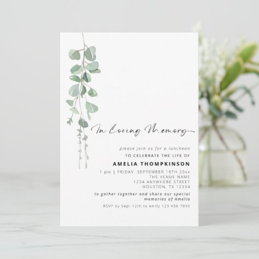 Modern in het liefhebben van geheugen Eucalyptus F Kaart (Staand voorkant)