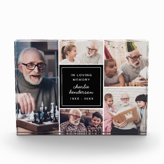 Modern in Loving Memory 5-foto Memorial Keepsake Fotoblokken (Voorkant)