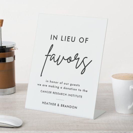 Modern in plaats van bruidsschat reclamebord met voetstuk (Insitu)