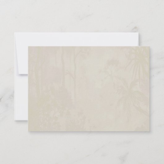 Modern Indiaas Pichwai thema bruiloft Reactie Kaar RSVP Kaartje (Achterkant)