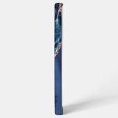 Modern Indigo Blue Agaat & Roos Gold Confetti Leaf Samsung Galaxy Hoesje (Linkerkant)