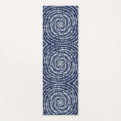 Modern Indigo Blue Spiral Pattern Shibori Yogamat (Voorkant)