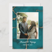 Modern Indisch Hindoe Bruiloft Ganesha Marmer Kaart (Achterkant)