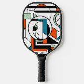 Modern Industrial Geometric Abstract Orange Teal D Pickleball Paddle (Achterkant)