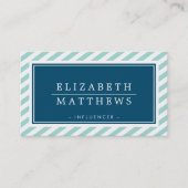 MODERN INFLUENCER stijlvolle rand mint marine wit Visitekaartje (Voorkant)