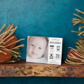Modern Infographic Photo Birth Announcement Fotoplaat (Zijkant)