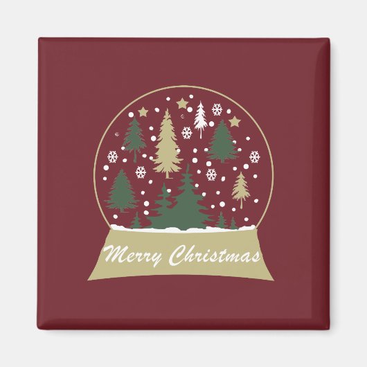 Modern ingerichte sneeuwbol magneet (Voorkant)