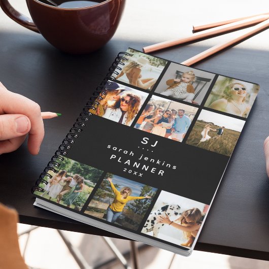 Modern Initiaal/Naam Fotocollage 2025 Jaarlijks Planner