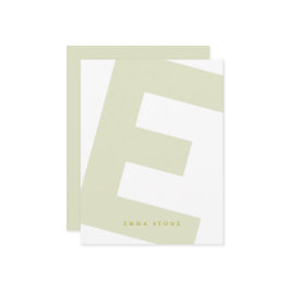 Modern Initiaal Oversized Monogram en Naam Notitiekaartje