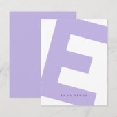 Modern Initiaal Oversized Monogram en Naam Notitiekaartje (Voorkant / Achterkant)