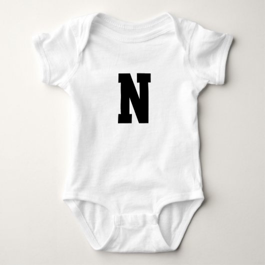 Modern Initial Monogram | Minimal Baby Name Design Romper (Voorkant)