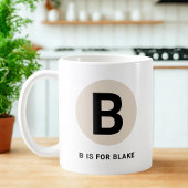 Modern Initial Mug – “B is for [Name]” Design Koffiemok
