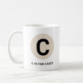 Modern Initial Mug – “C is for [Name]” Design (Gauche)