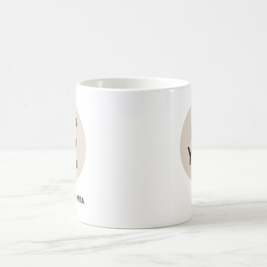 Modern Initial Mug – “E is for [Name]” Design (Centre)