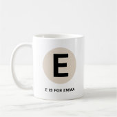 Modern Initial Mug – “E is for [Name]” Design (Gauche)
