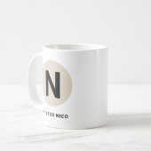 Modern Initial Mug – “N is for [Name]” Design (Devant gauche)