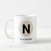Modern Initial Mug – “N is for [Name]” Design Koffiemok (Links)