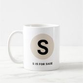 Modern Initial Mug – “S is for [Name]” Design (Gauche)