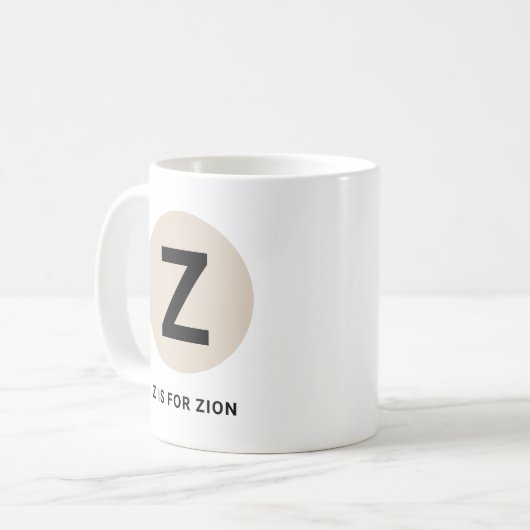 Modern Initial Mug – “Z is for [Name]” Design (Devant gauche)