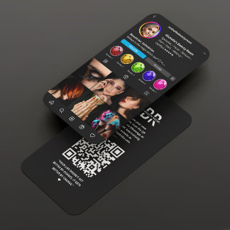 Modern Instagram Monogram Professional Zwart Wit Visitekaartje