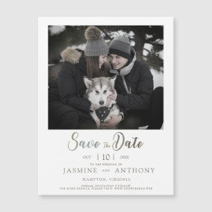 Modern Instant Photo Pet Save the Date Wedding