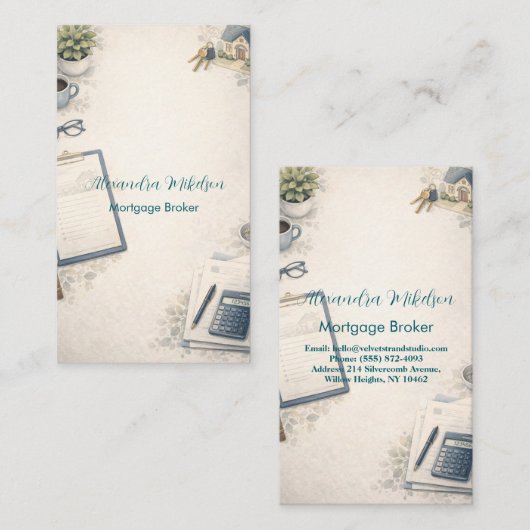 Modern Insurance Advisor Professional  Visitekaartje (Voorkant / Achterkant)