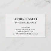 Modern Interior Design Business Card Visitekaartje (Achterkant)