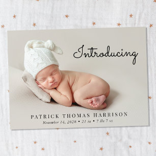Modern Introduction Photo Birth Announcement Aankondiging