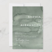 Modern Invitation Watercolor Wedding.   (Devant)
