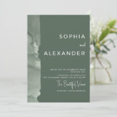 Modern Invitation Watercolor Wedding.   (Debout devant)