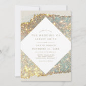 Modern Iridescent Glitter Wedding Kaart (Voorkant)