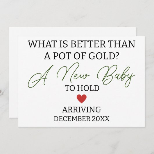 Modern is beter dan een pot gouden zwangerschap aankondiging (Voorkant / Achterkant)