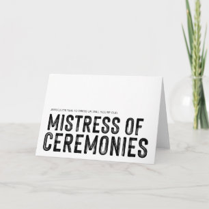 Modern is ons mistres van de ceremonies bruiloft kaart
