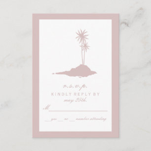 Modern Island Beach Bruiloft RSVP - Blush