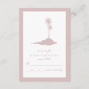 Modern Island Beach Bruiloft RSVP - Blush Kaartje