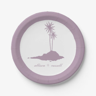 Modern Island Beach bruiloft - Violet Papieren Bordje