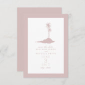 Modern Island Beach Wedding Save the Date - Blush (Voorkant / Achterkant)