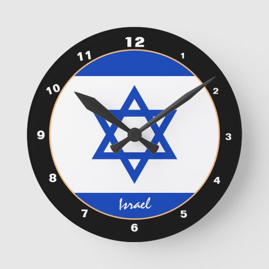 Modern Israel Flag, Israel Home / design Ronde Klok (Voorkant)